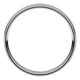 10K White Gold Milgrain Domed Light Comfort Fit Wedding Band, 4 mm Wide