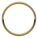 10K Yellow Gold Milgrain Domed Light Comfort Fit Wedding Band, 4 mm Wide