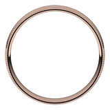 14K Rose Gold Milgrain Domed Light Comfort Fit Wedding Band, 4 mm Wide