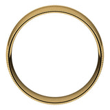 14K Yellow Gold Milgrain Domed Light Comfort Fit Wedding Band, 7 mm Wide