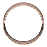 14K Rose Gold Milgrain Domed Light Comfort Fit Wedding Band, 8 mm Wide