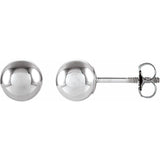 14K White Gold Ball Stud Earrings
