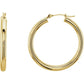14K Yellow Gold 3 mm Wide Hoop Earrings, Round Profile