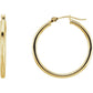 14K Yellow Gold 2 mm Wide Medium/Large Hoop Earrings