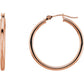 14K Rose Gold 2 mm Wide Medium/Large Hoop Earrings