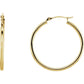 14K Yellow Gold 2 mm Wide Medium/Large Hoop Earrings