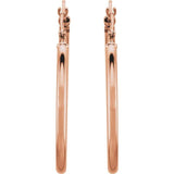 14K Rose Gold 2 mm Wide Medium/Large Hoop Earrings