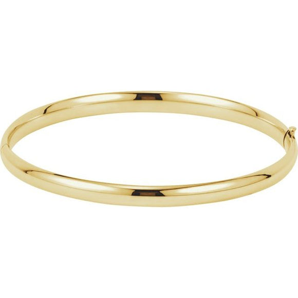 14K Gold 4.75 mm Hinged Bangle Bracelet
