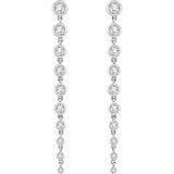 14K White Gold 2 CTW Lab Grown Diamond Dangle Earrings