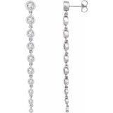 14K White Gold 2 CTW Lab Grown Diamond Dangle Earrings