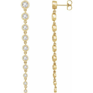 14K Yellow Gold 2 CTW Lab Grown Diamond Dangle Earrings