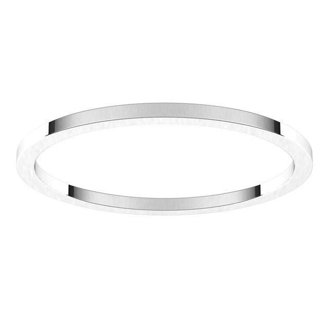 Sterling Silver Flat Wedding Band, 1 mm Wide