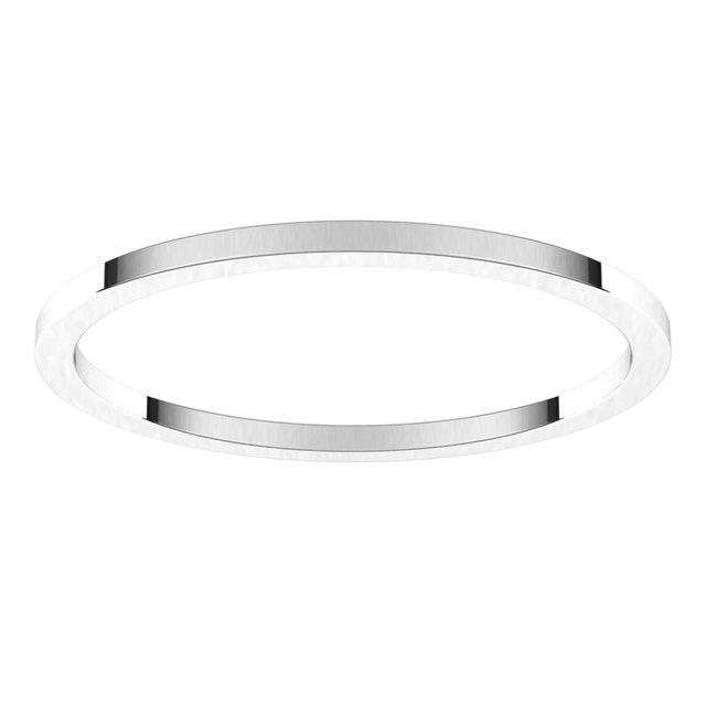 Palladium Flat Wedding Band, 1 mm Wide