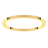10K Yellow Gold Flat Wedding Band, 1 mm Wide