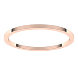 18K Rose Gold Flat Wedding Band, 1 mm Wide