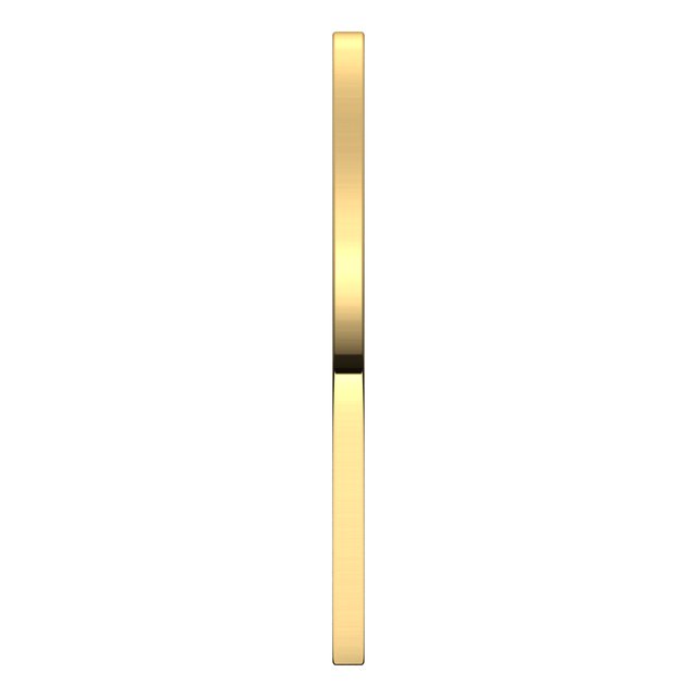 18K Yellow Gold Flat Wedding Band, 1 mm Wide