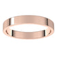 18K Rose Gold Flat Wedding Band, 3 mm Wide