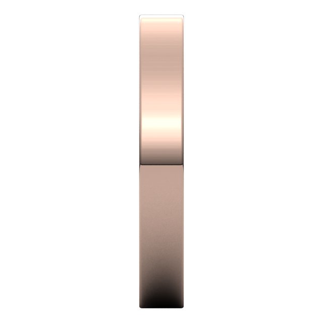 18K Rose Gold Flat Wedding Band, 3 mm Wide