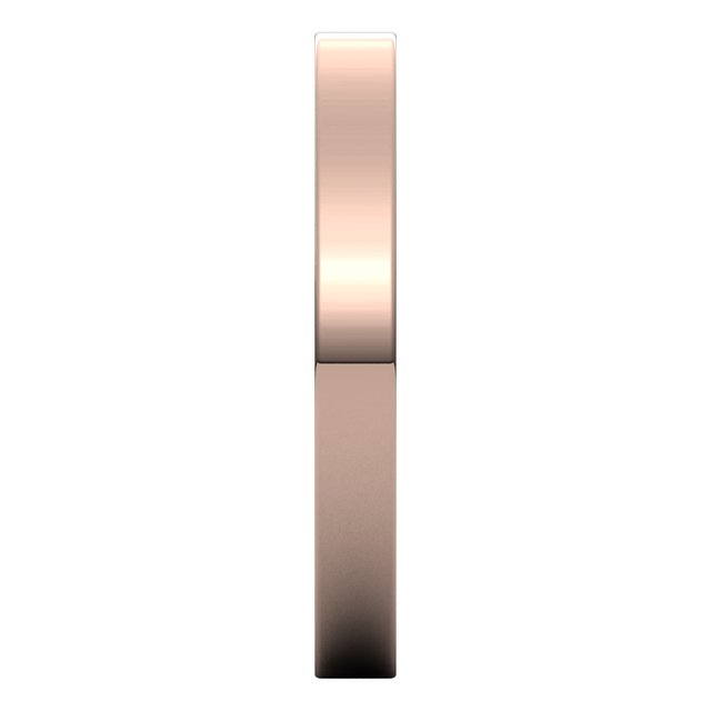 14K Rose Gold Flat Wedding Band, 2.5 mm Wide