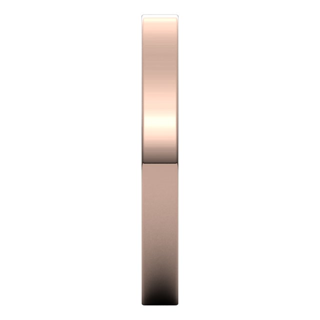 14K Rose Gold Flat Wedding Band, 2.5 mm Wide