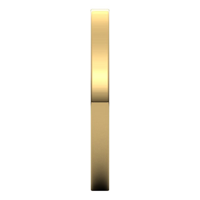 10K Yellow Gold Flat Wedding Band, 2 mm Wide