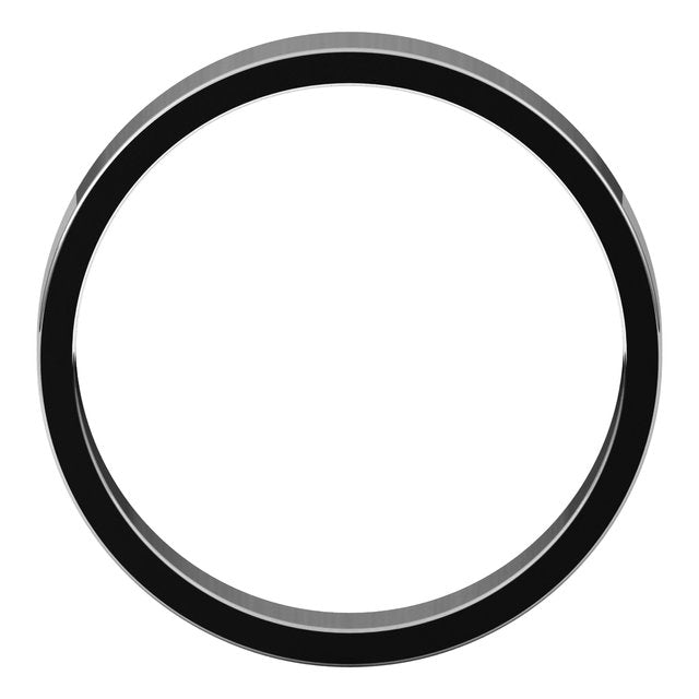 Platinum Flat Wedding Band, 4 mm Wide