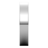 14K White Gold Flat Wedding Band, 4 mm Wide