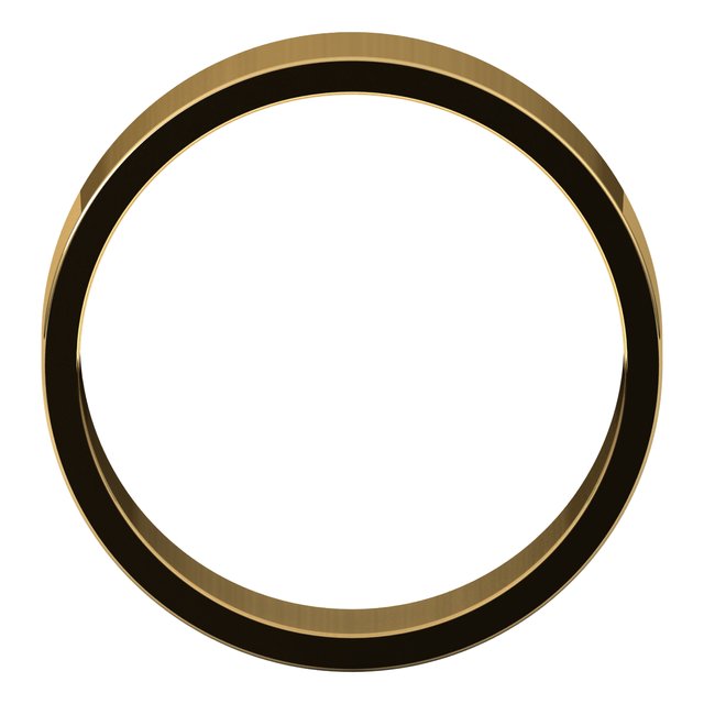 14K Yellow Gold Flat Wedding Band, 6 mm Wide