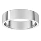 10K White Gold Flat Wedding Band, 5 mm Wide