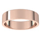 10K Rose Gold Flat Wedding Band, 5 mm Wide