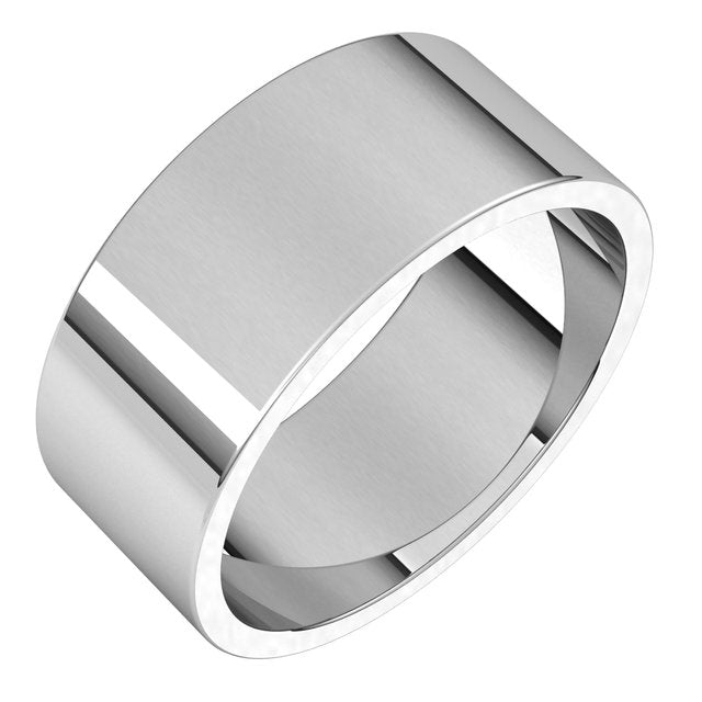 Sterling Silver Flat Wedding Band, 8 mm Wide