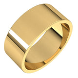 18K Yellow Gold Flat Wedding Band, 8 mm Wide