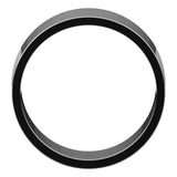 18K White Gold Flat Wedding Band, 8 mm Wide
