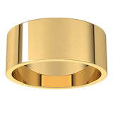 18K Yellow Gold Flat Wedding Band, 8 mm Wide