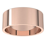 10K Rose Gold Flat Wedding Band, 8 mm Wide