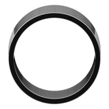 18K White Gold Flat Wedding Band, 12 mm Wide
