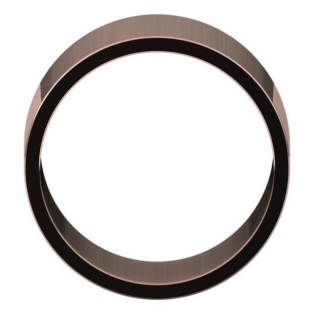 14K Rose Gold Flat Wedding Band, 12 mm Wide