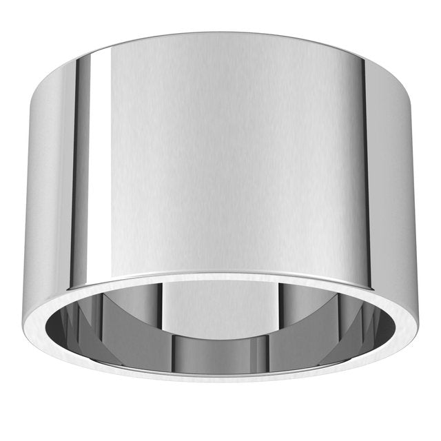 Sterling Silver Flat Wedding Band, 12 mm Wide