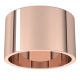 10K Rose Gold Flat Wedding Band, 12 mm Wide