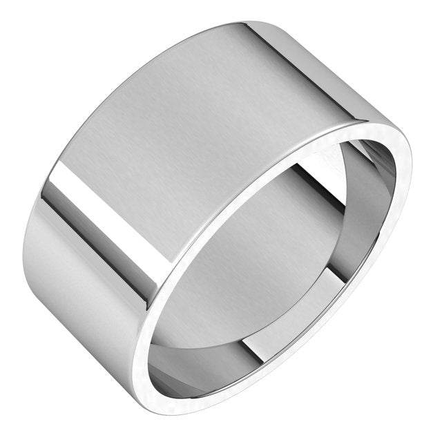 Sterling Silver Flat Wedding Band, 9 mm Wide