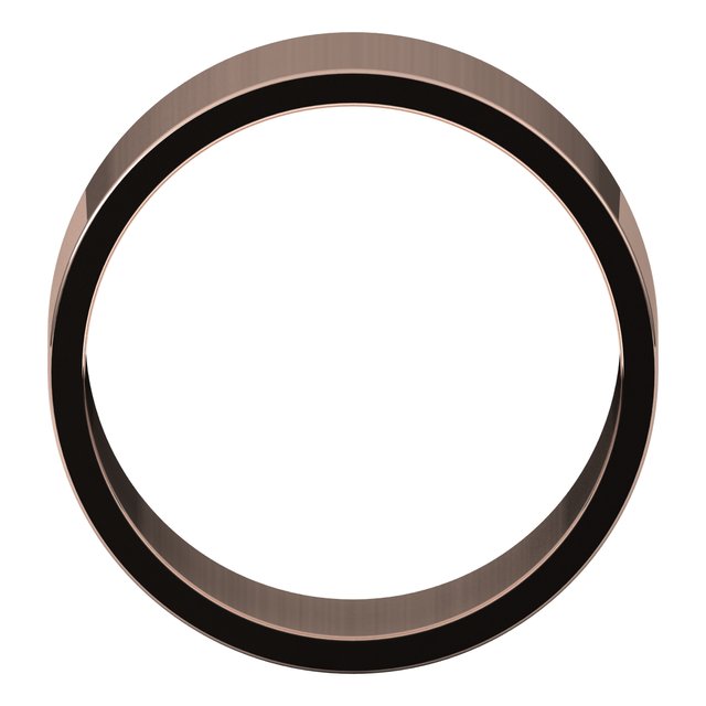 10K Rose Gold Flat Wedding Band, 9 mm Wide