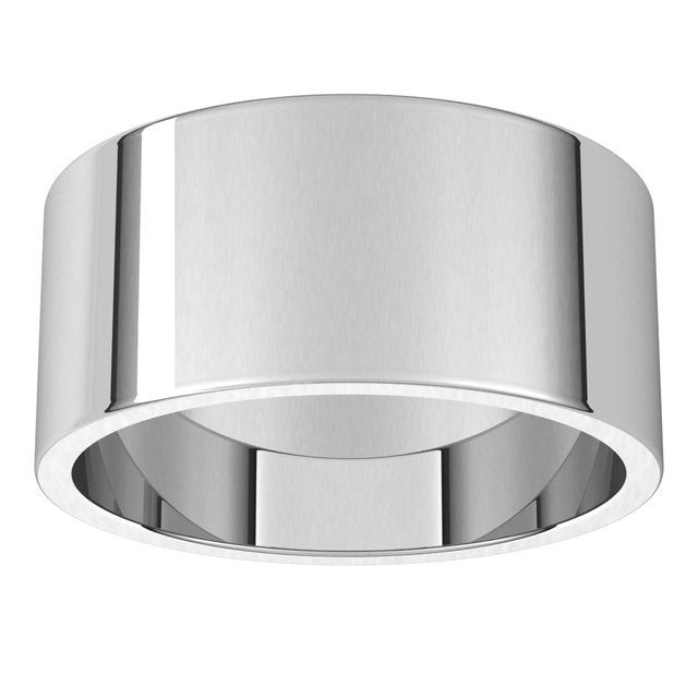 Sterling Silver Flat Wedding Band, 9 mm Wide