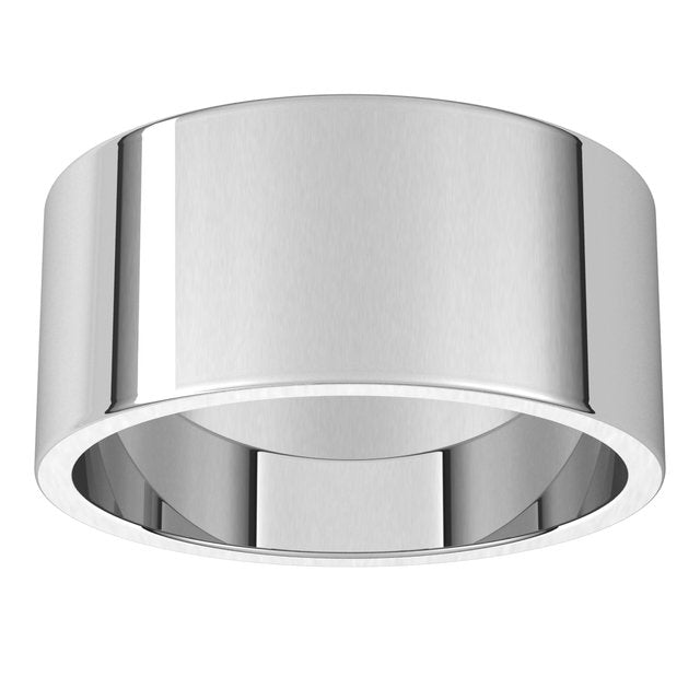 Platinum Flat Wedding Band, 9 mm Wide