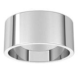 18K White Gold Flat Wedding Band, 9 mm Wide