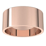 14K Rose Gold Flat Wedding Band, 9 mm Wide