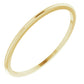 10K Yellow Gold Half Round Wedding Band, 1 mm Wide