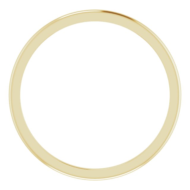 10K Yellow Gold Half Round Wedding Band, 1 mm Wide