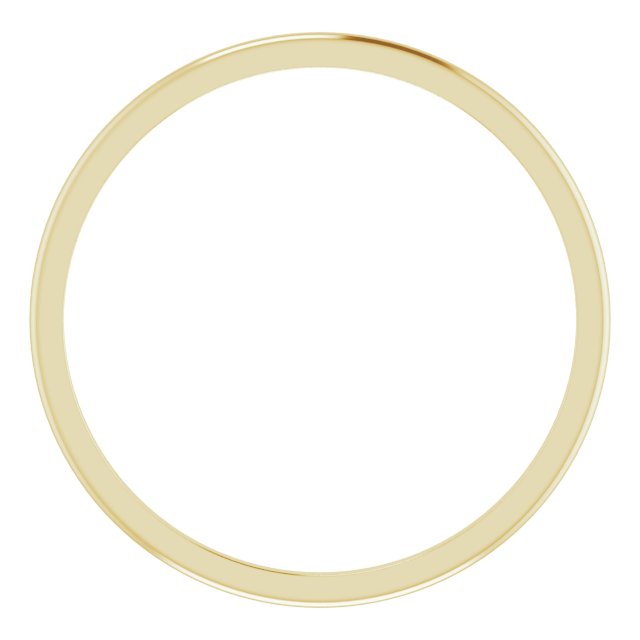 10K Yellow Gold Half Round Wedding Band, 1 mm Wide