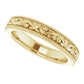 14K Yellow Gold Design-Engraved Wedding Band, 3.2 mm Wide