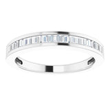 14K White Gold 1/4 CTW Baguette Diamond Anniversary Band